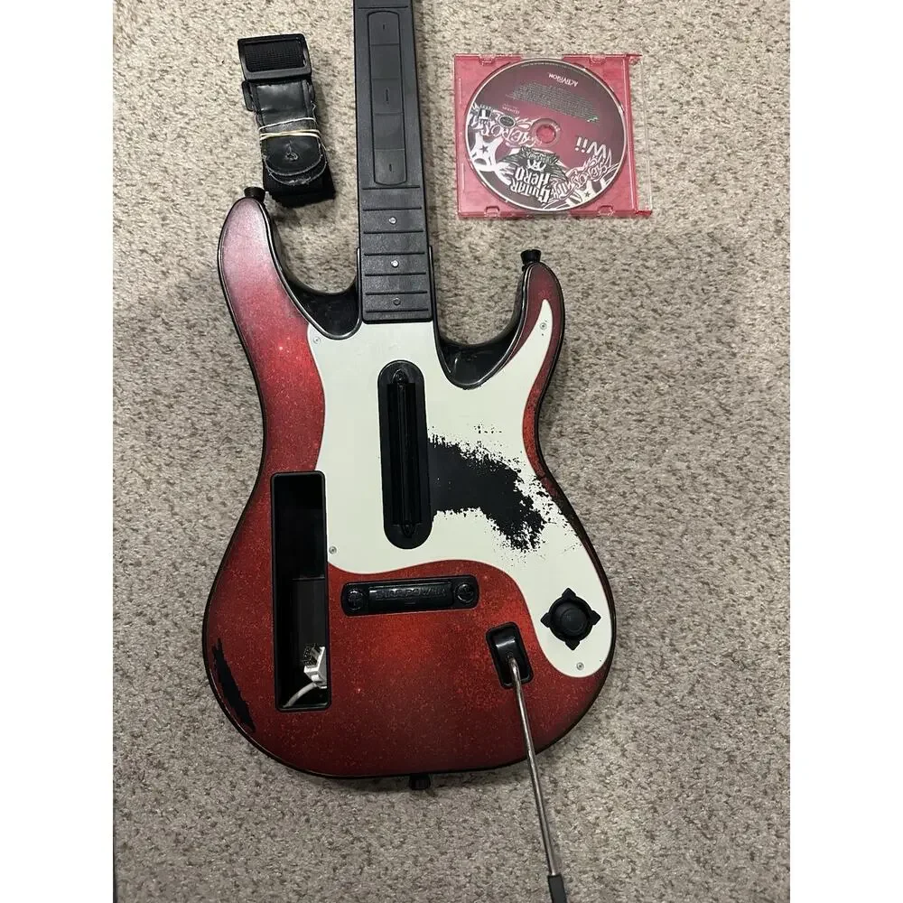Nintendo Wii Guitar Hero Sunburst Red Octane Controller Tested W Aerosmith Game